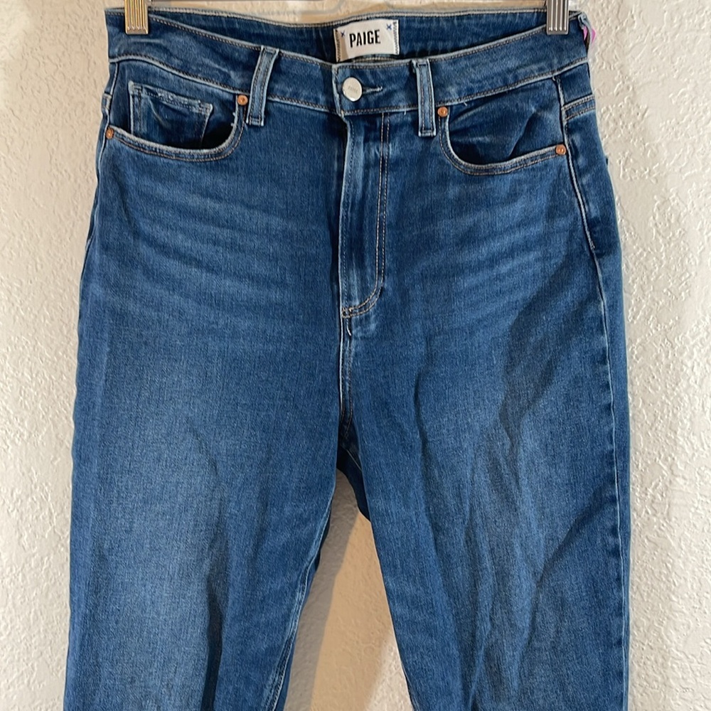 PAIGE Flaunt Cheeky Blue Skinny in Roam Denim Jeans Size 30 - Picture 5 of 16